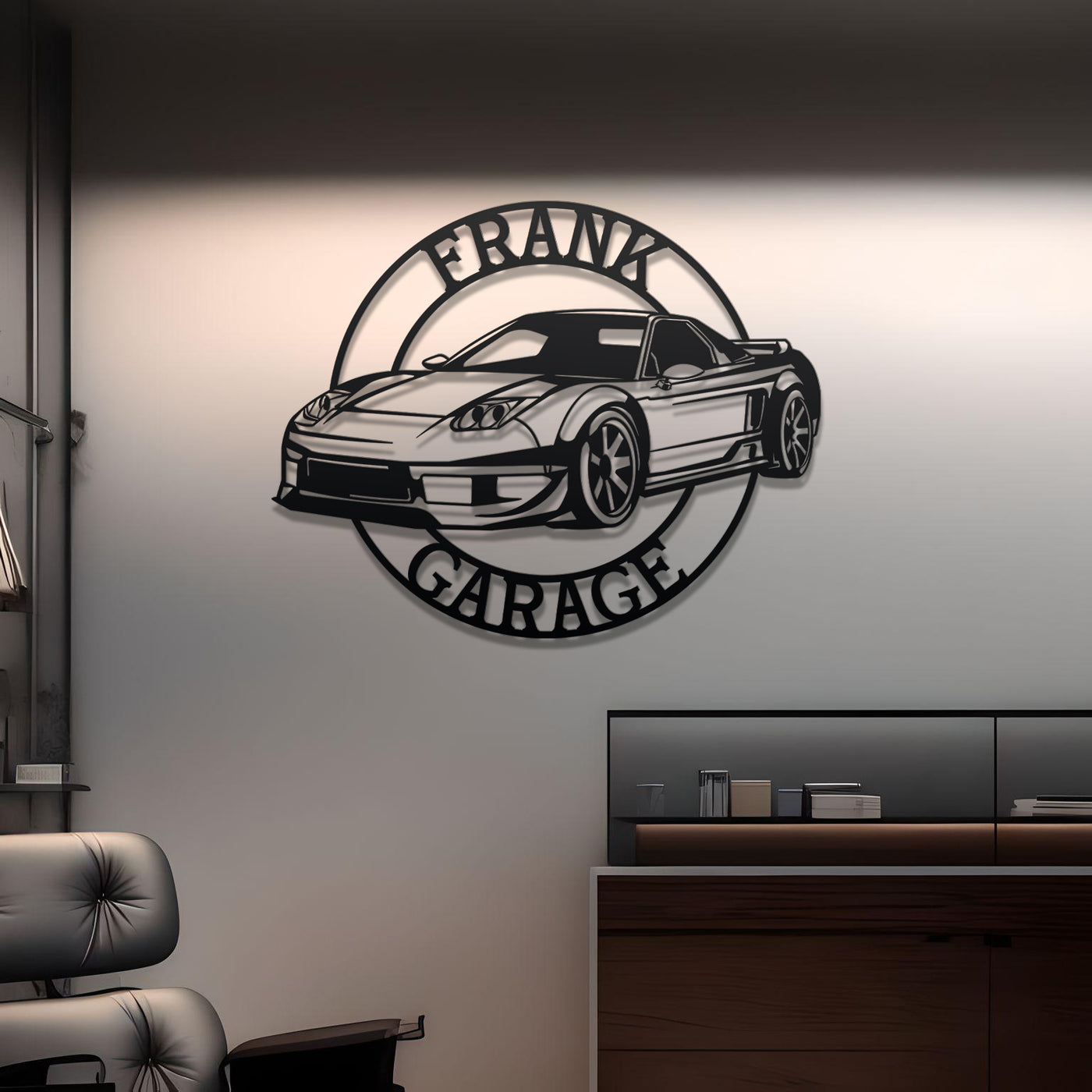 Honda NSX Custom Name Personalizable Detailed Metal Silhouette