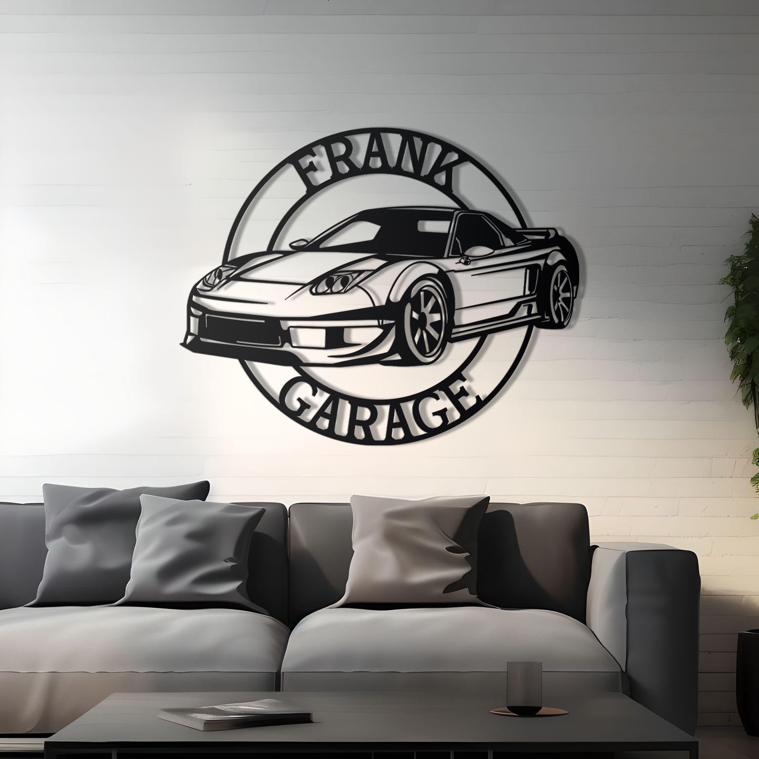Honda NSX Custom Name Personalizable Detailed Metal Silhouette