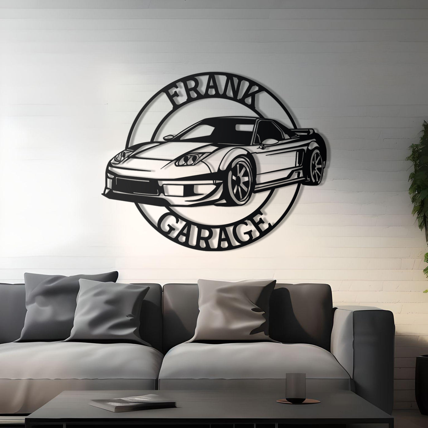 Honda NSX Custom Name Personalizable Detailed Metal Silhouette