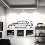 2004 Subaru Impreza WRX STI Detailed Metal Silhouette