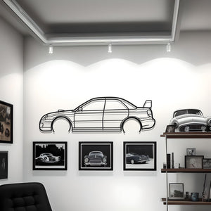 2004 Subaru Impreza WRX STI Detailed Metal Silhouette