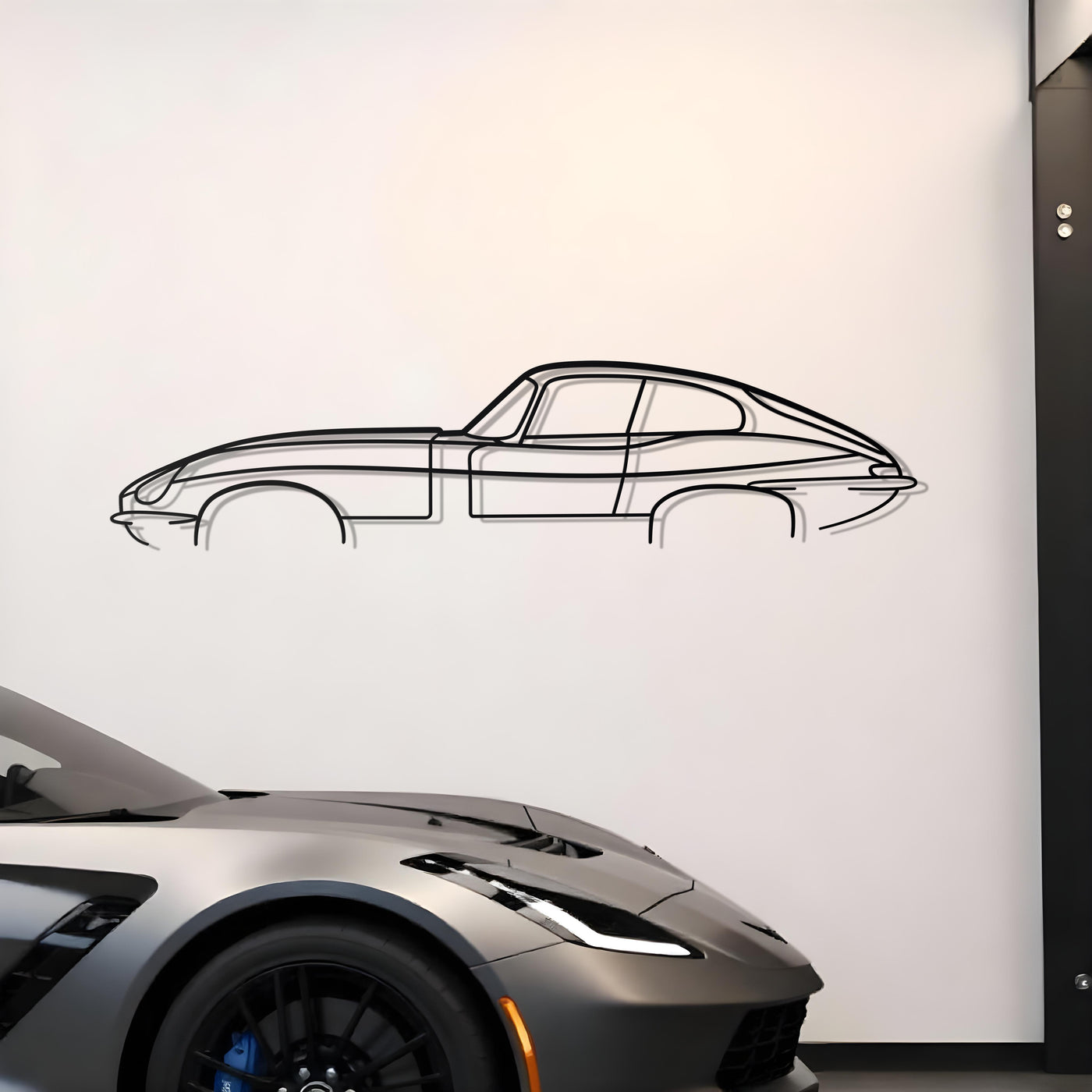 Jaguar E-Type Classic Metal Silhouette