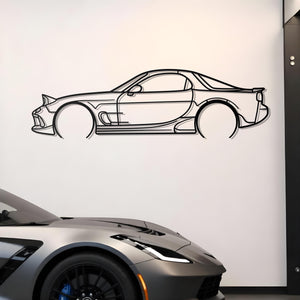 1993 Mazda RX-7 FD Detailed Metal Car Silhouette