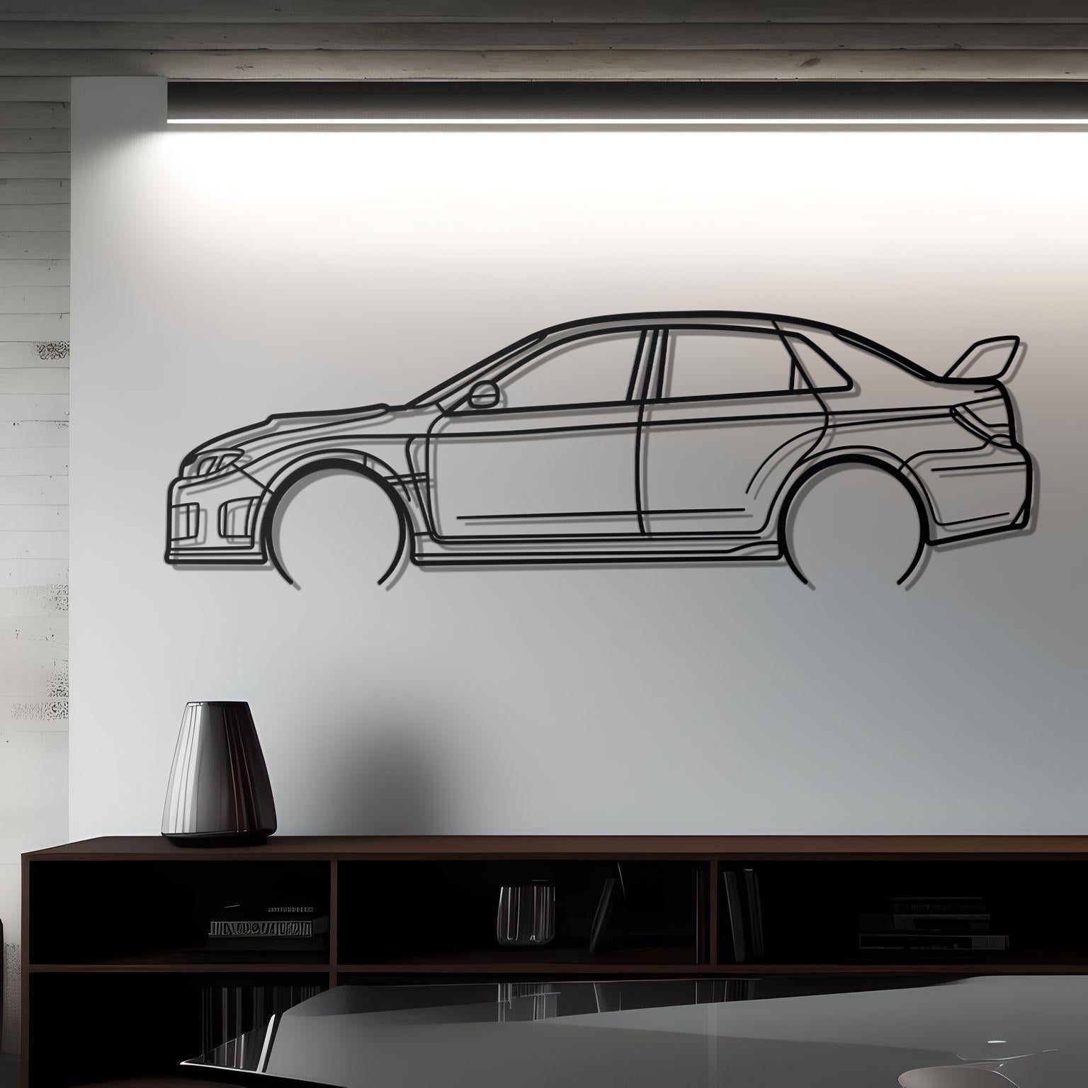 2011 Subaru WRX STI Metal Car Silhouette
