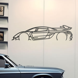 2022 Koenigsegg Jesko Detailed Metal Wall Art