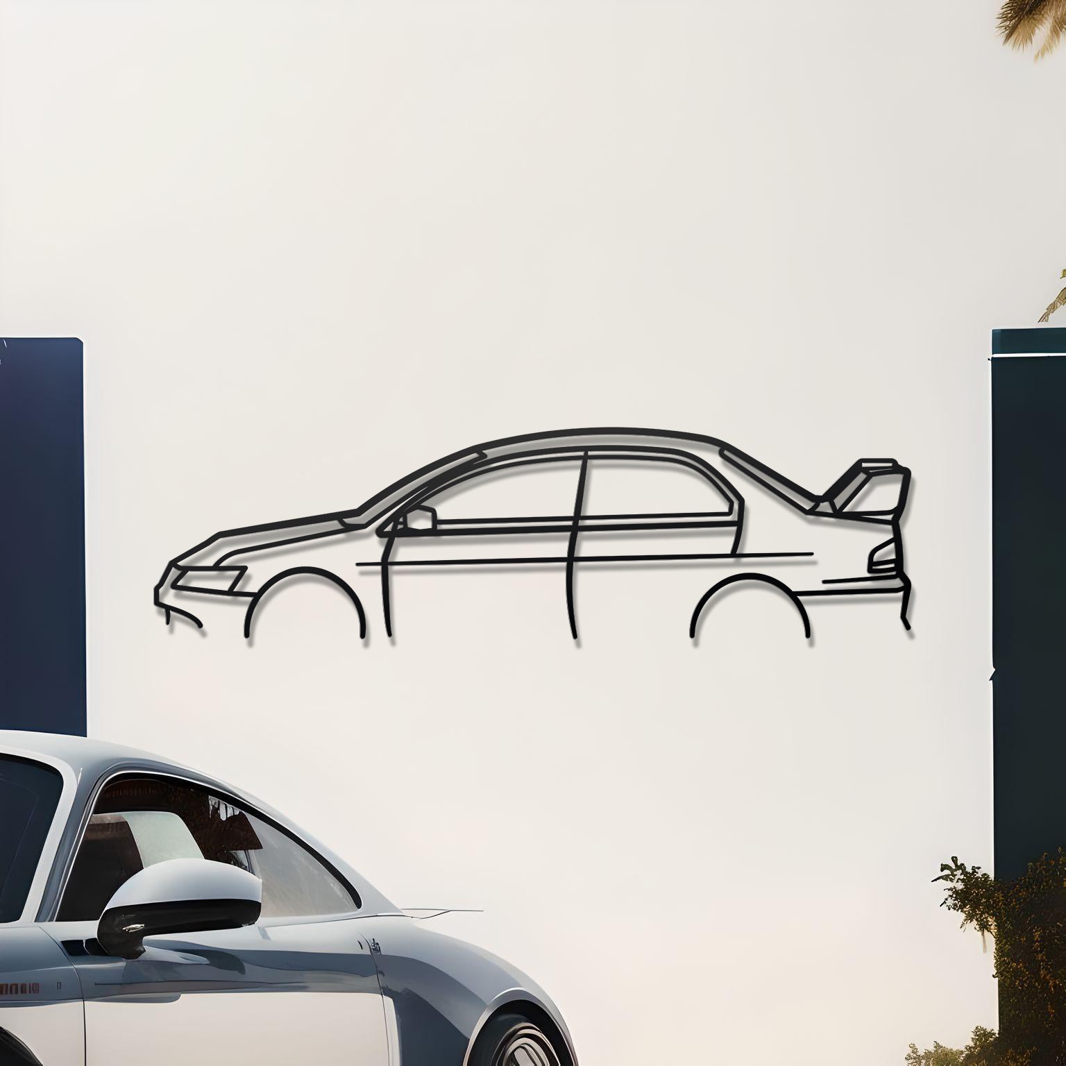 2004 Mitsubishi Lancer Evolution Detailed Metal Car Silhouette