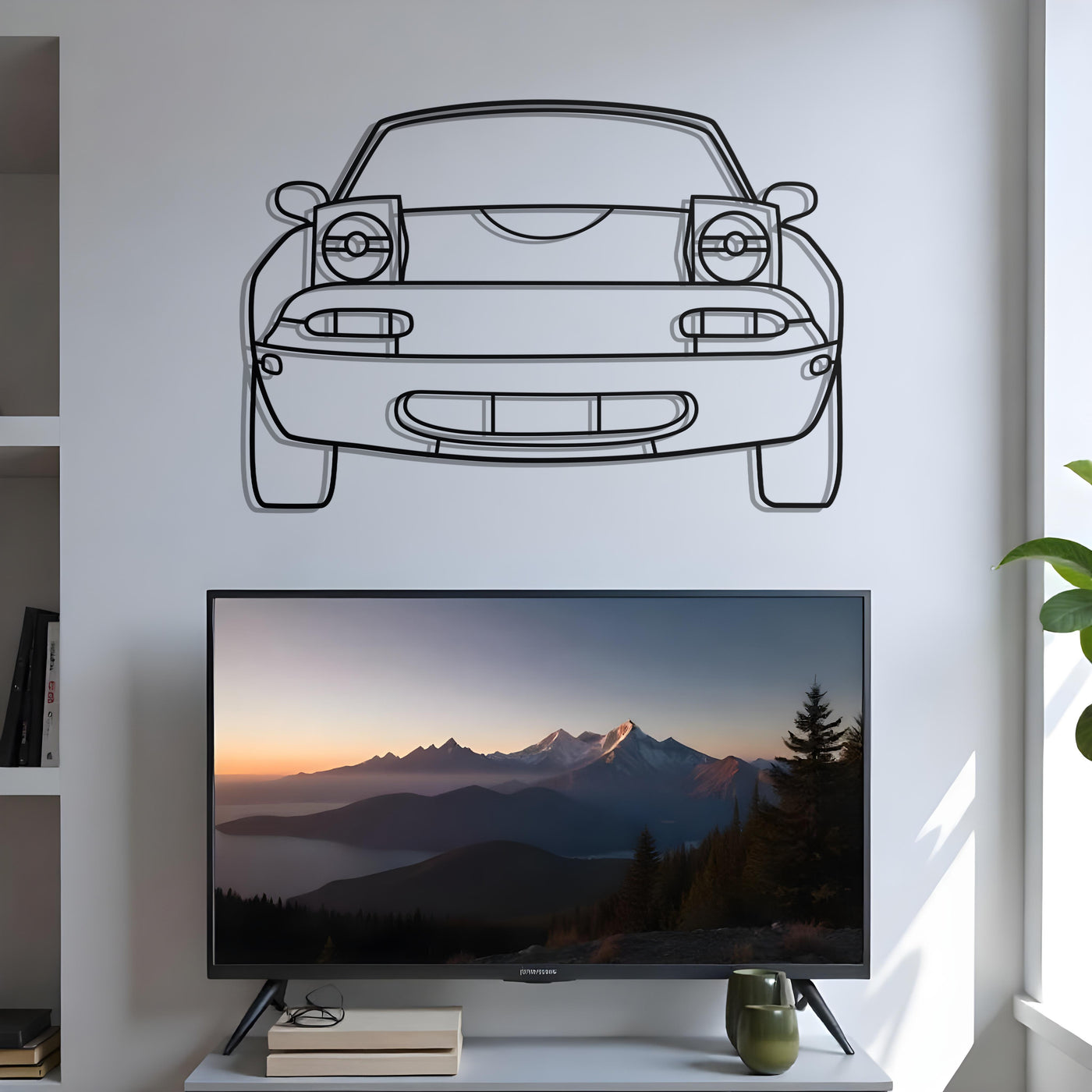 1990 Mazda Miata MX-5 NA Front View Metal Silhouette
