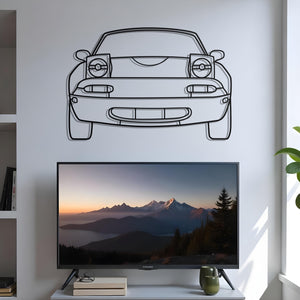 1990 Mazda Miata MX-5 NA Front View Metal Silhouette