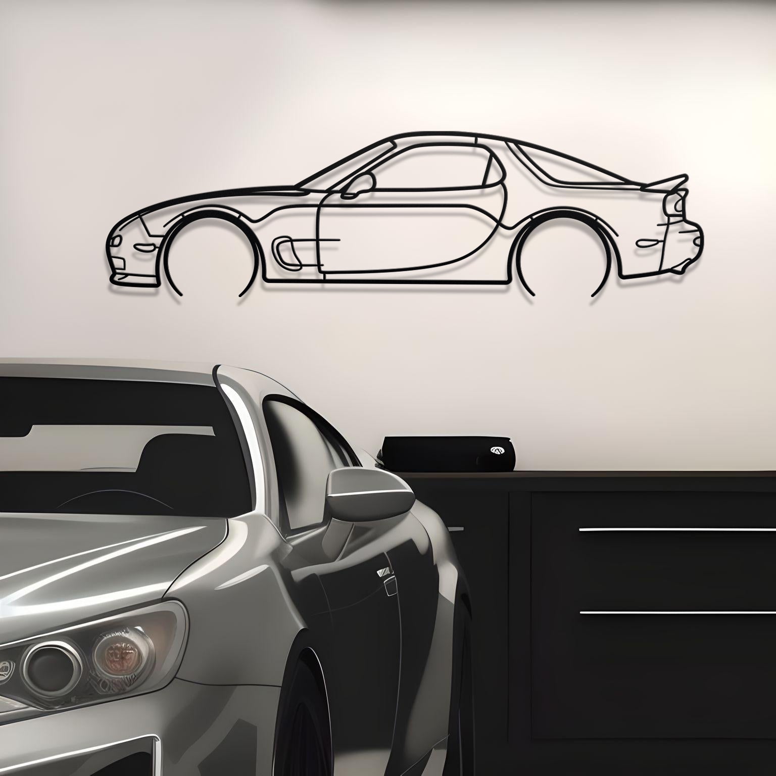 1993 Mazda RX-7 Metal Car Silhouette
