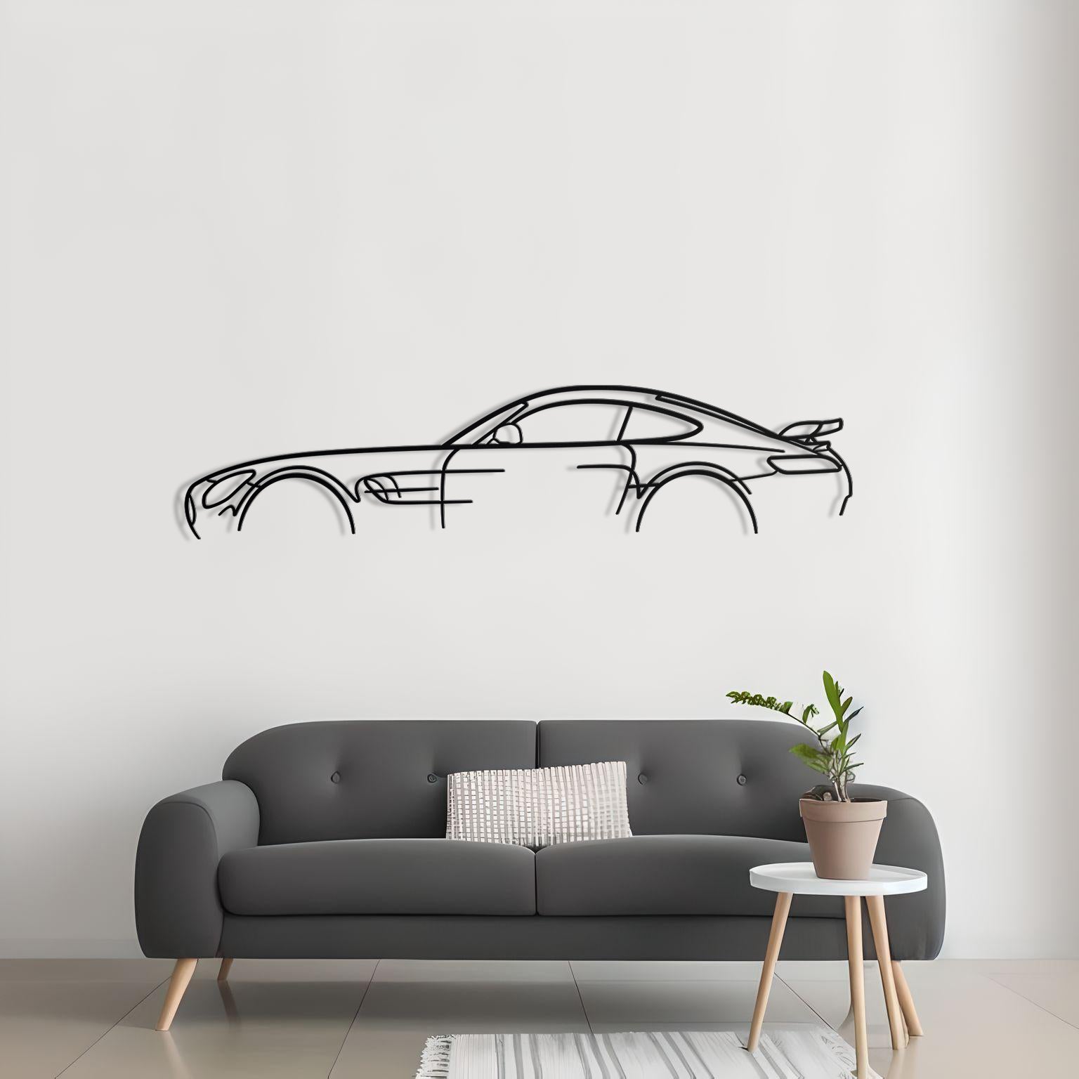 Mercedes AMG GTR Classic Metal Silhouette
