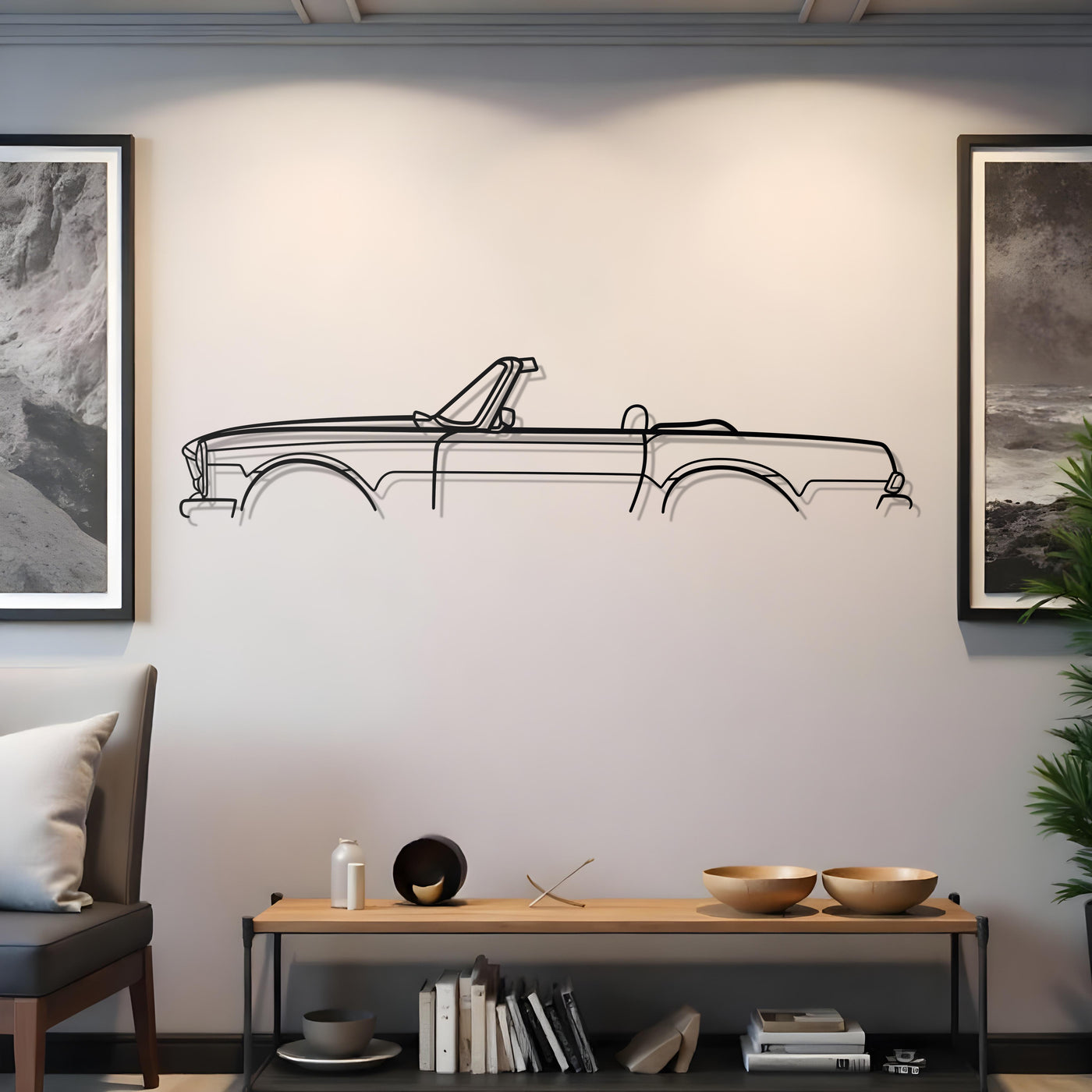 Mercedes SL Pagoda Classic Metal Silhouette