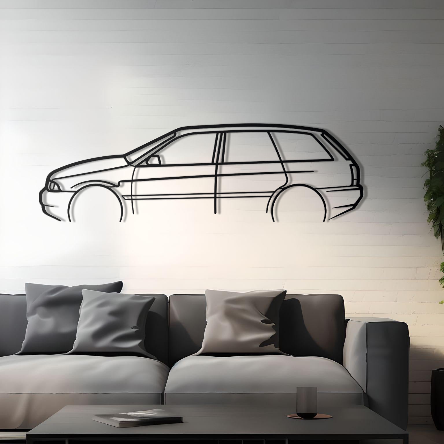 Audi S4 B5 Avant Detailed Metal Car Silhouette
