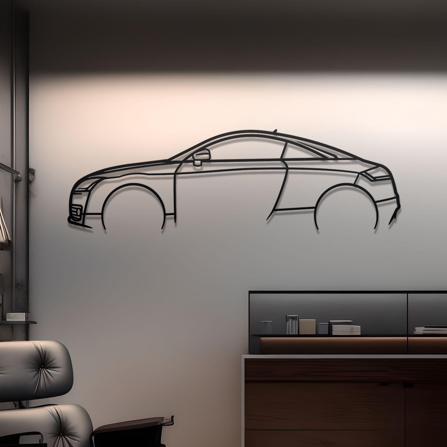 2008 Audi TT Detailed Metal Car Silhouette
