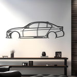2017 BMW 340i M Detailed Metal Car Silhouette