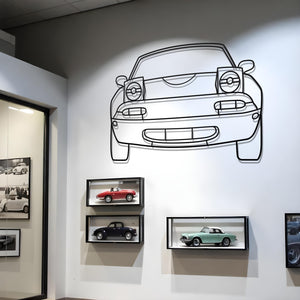 1990 Mazda Miata MX-5 NA Front View Metal Silhouette