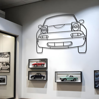1990 Mazda Miata MX-5 NA Front View Metal Silhouette