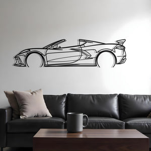 Corvette C8 Convertible Metal Car Silhouette