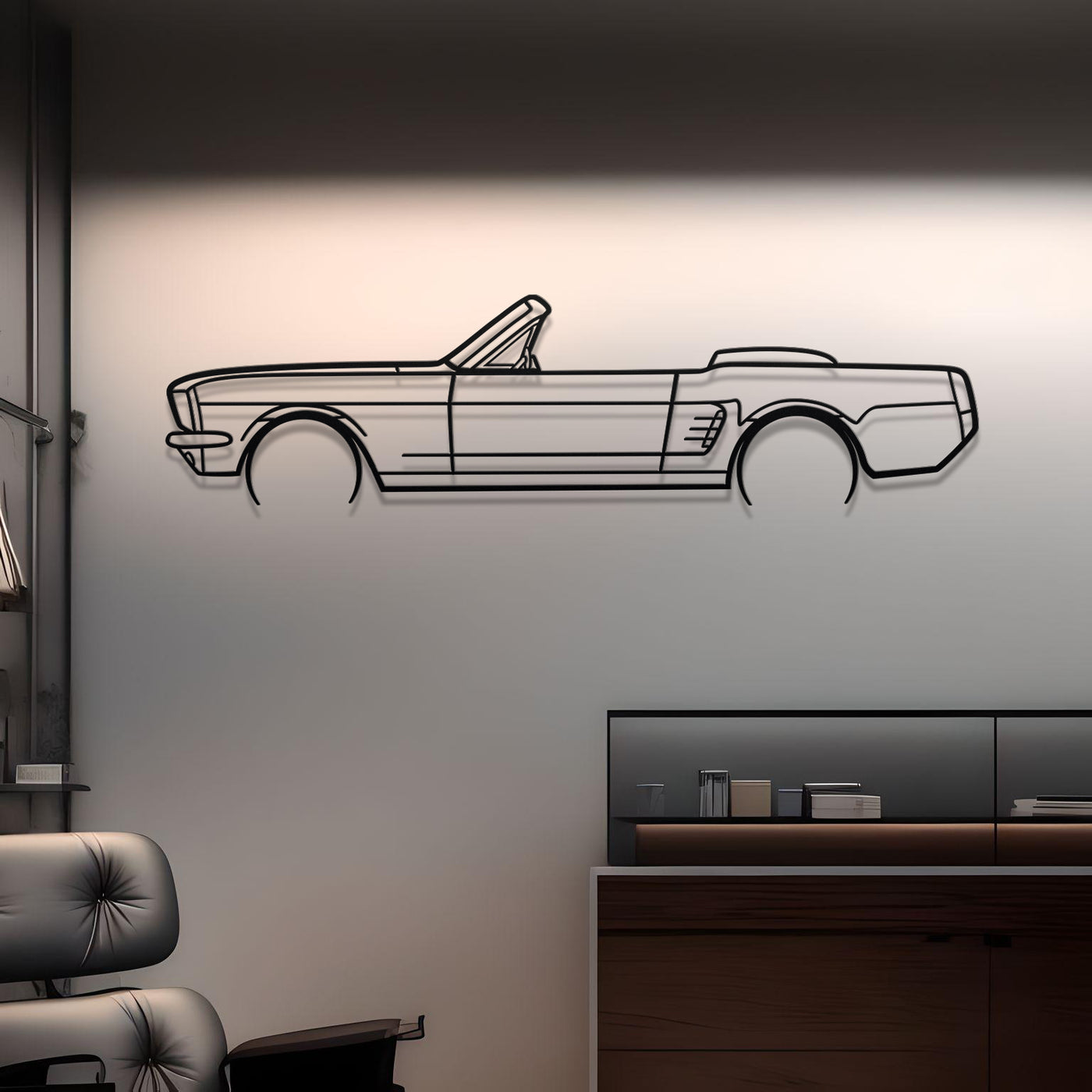 1966 Mustang Convertible Metal Silhouette