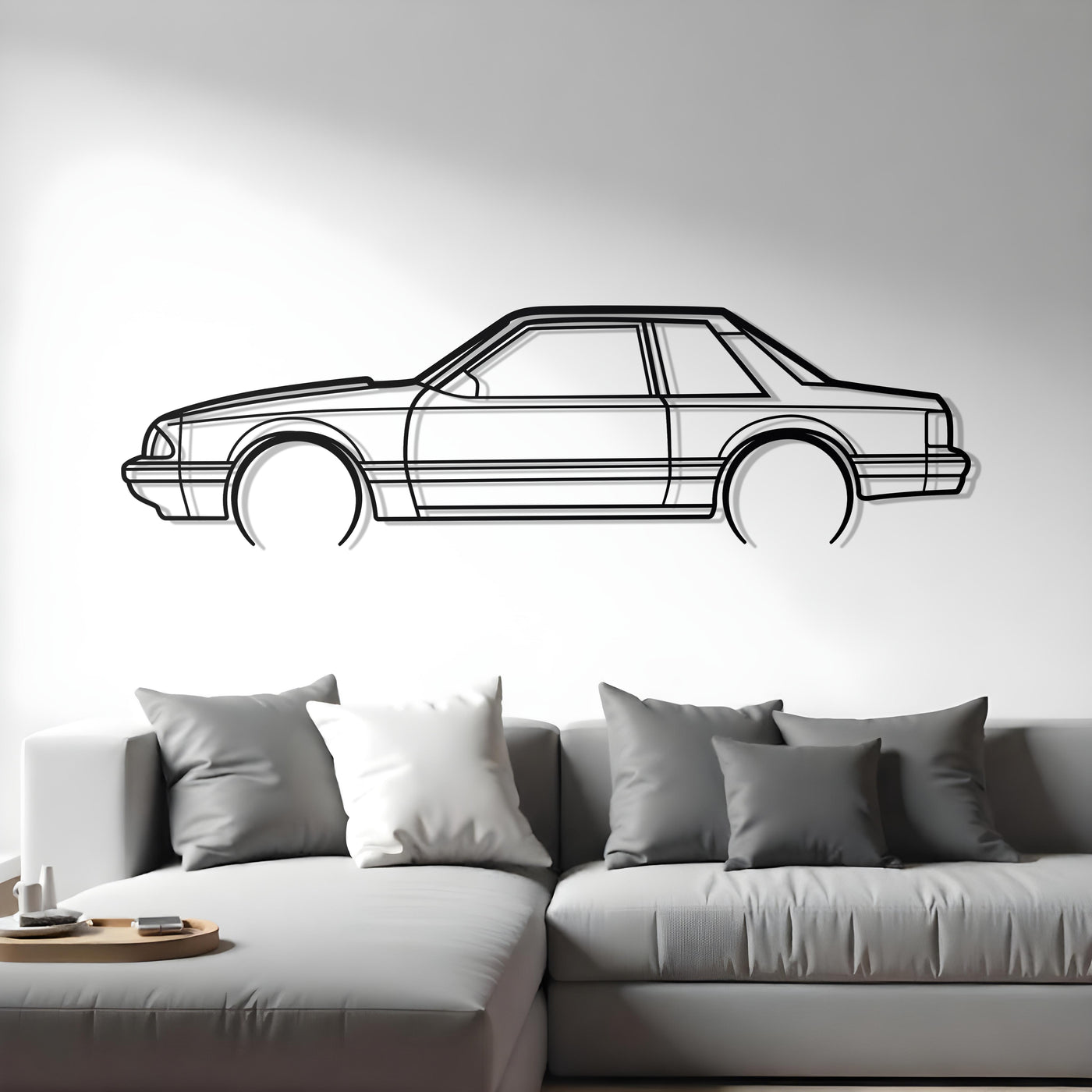 1993 Mustang Notchback Metal Car Silhouette