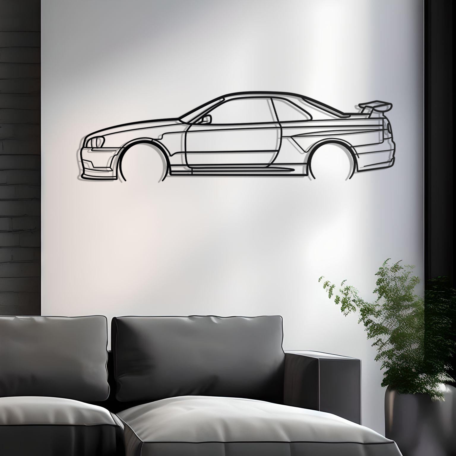 1999 Nissan Skyline R34 Metal Wall Art