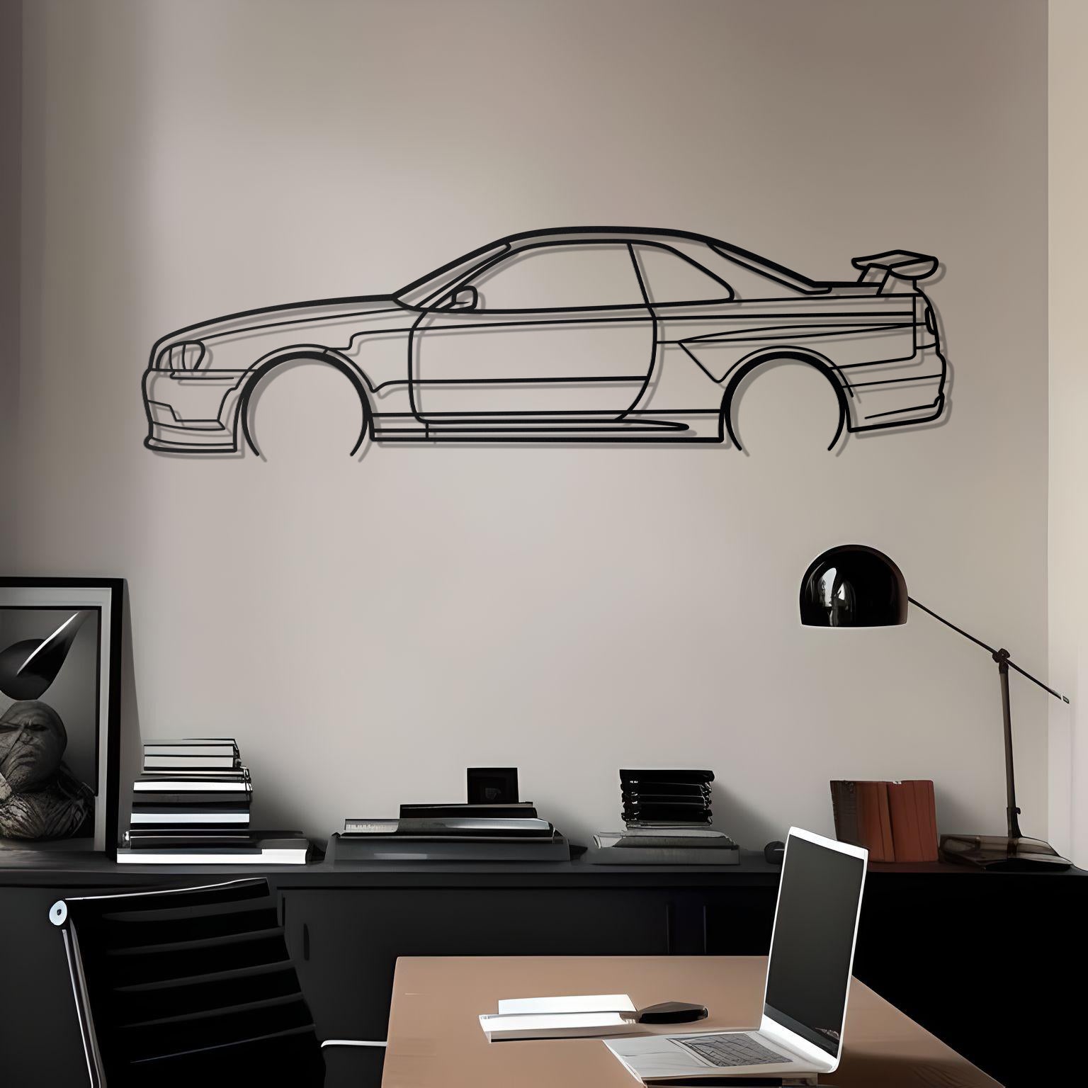 1999 Nissan Skyline R34 Metal Wall Art