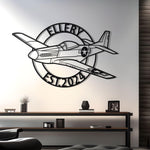 P-51 Mustang Custom Detailed Metal Plane Silhouette