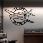 P-51 Mustang Custom Detailed Metal Plane Silhouette