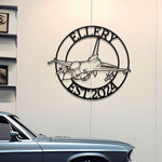 F-16 Custom Name Metal Plane Wall Decor