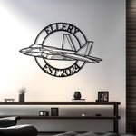 F-22 Raptor Custom Name Metal Silhouette