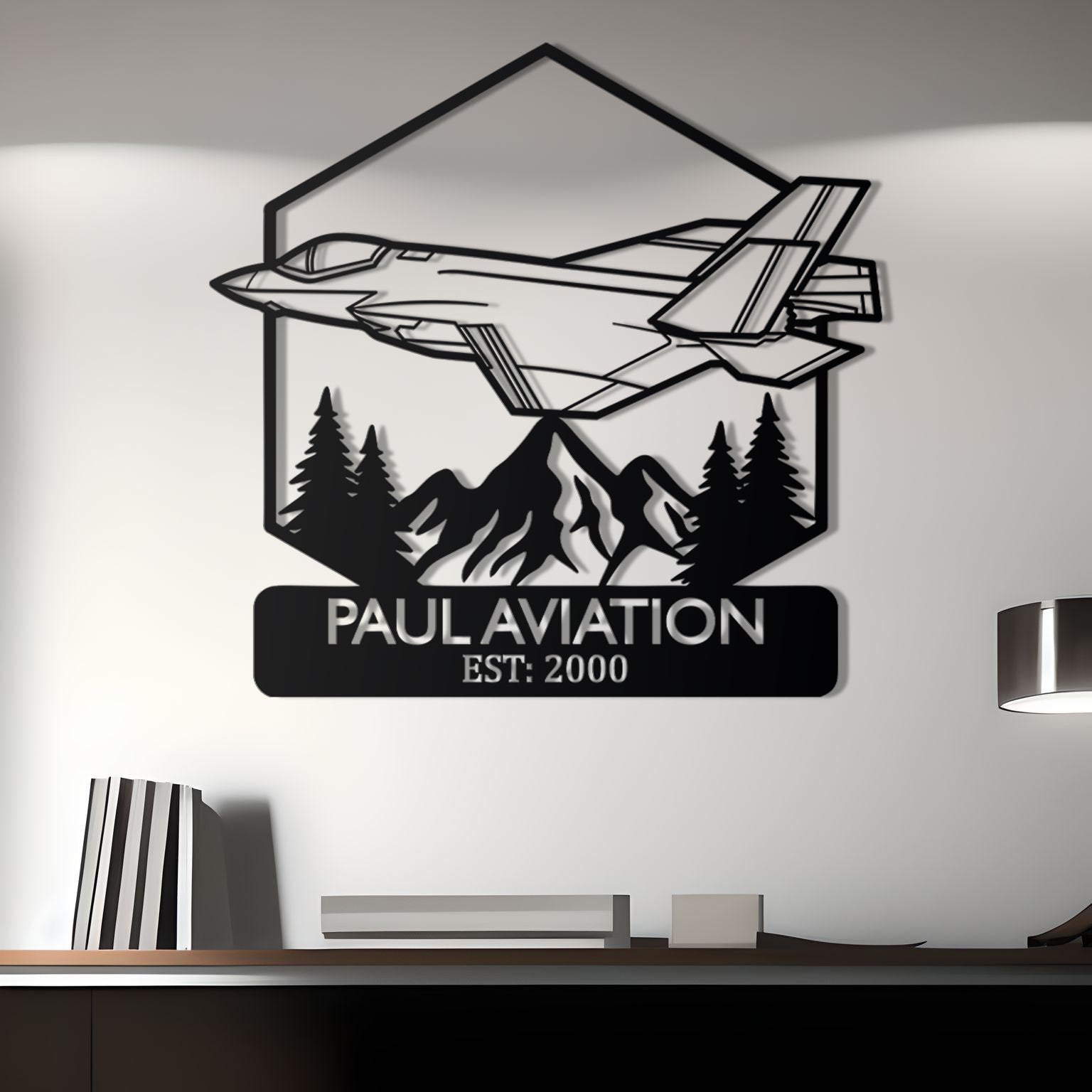 F-35 Custom Name Metal Plane Silhouette