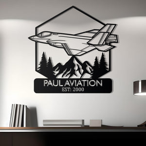 F-35 Custom Name Metal Plane Silhouette