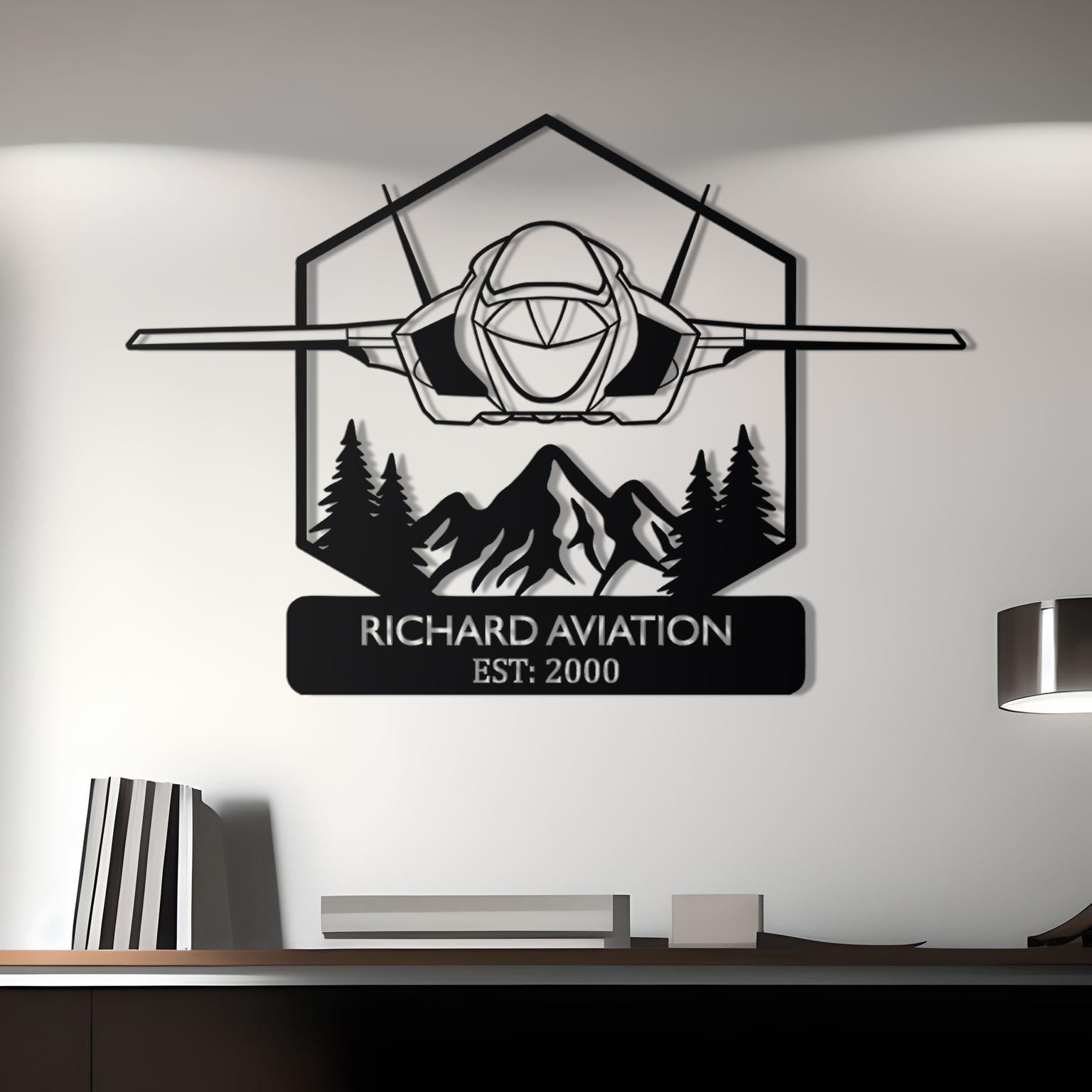F-35 Custom Name Metal Wall Decor