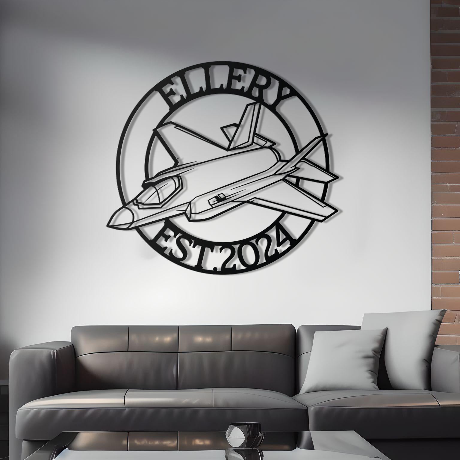 F-35 Custom Name Metal Wall Art