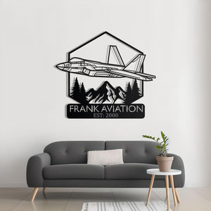 F-22 Raptor Custom Name Metal Wall Decor
