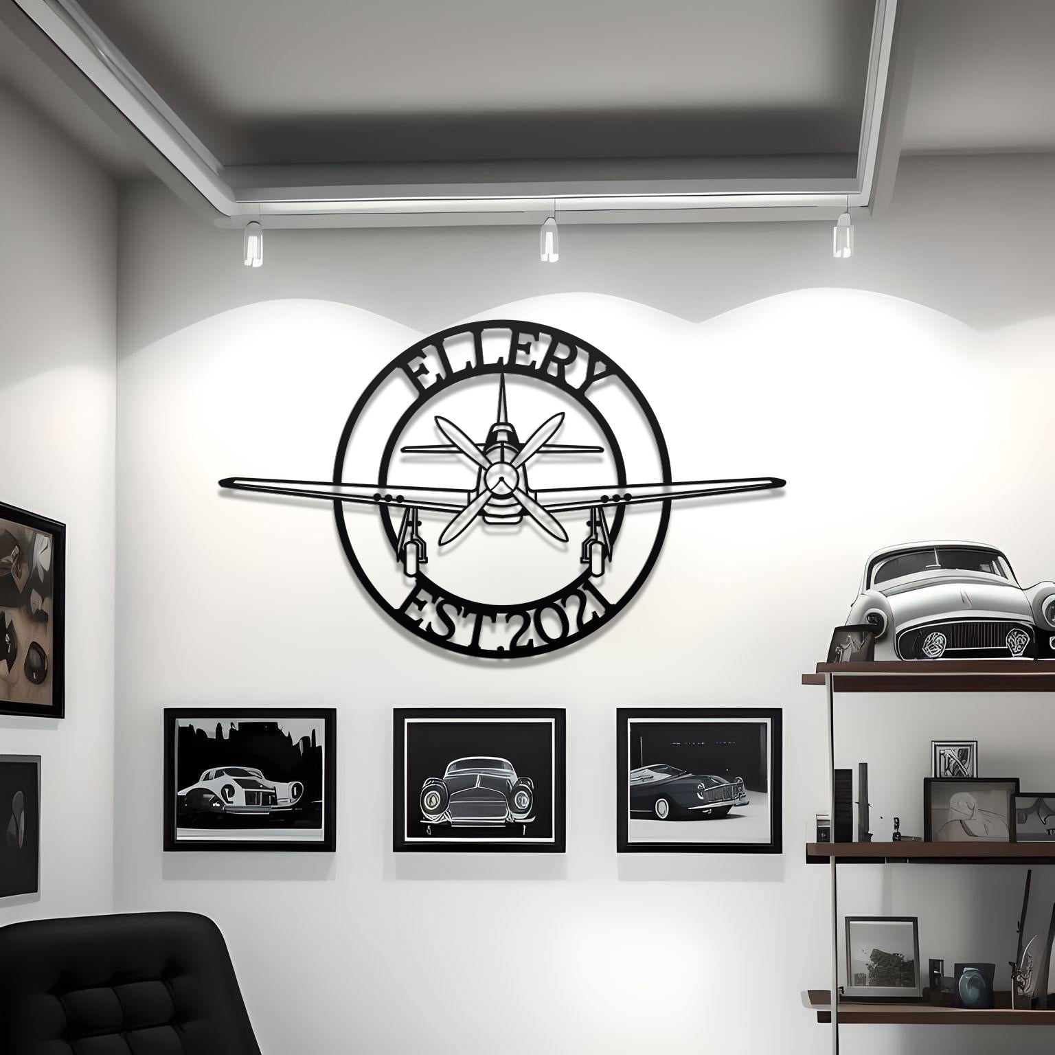 P-51 Mustang Front Custom Name Metal Wall Decor