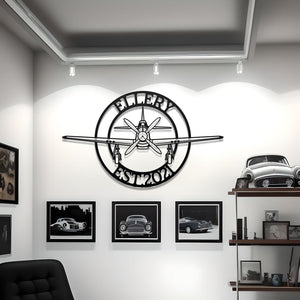 P-51 Mustang Front Custom Name Metal Wall Decor