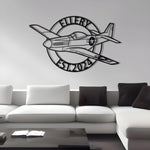 P-51 Mustang Custom Detailed Metal Plane Silhouette