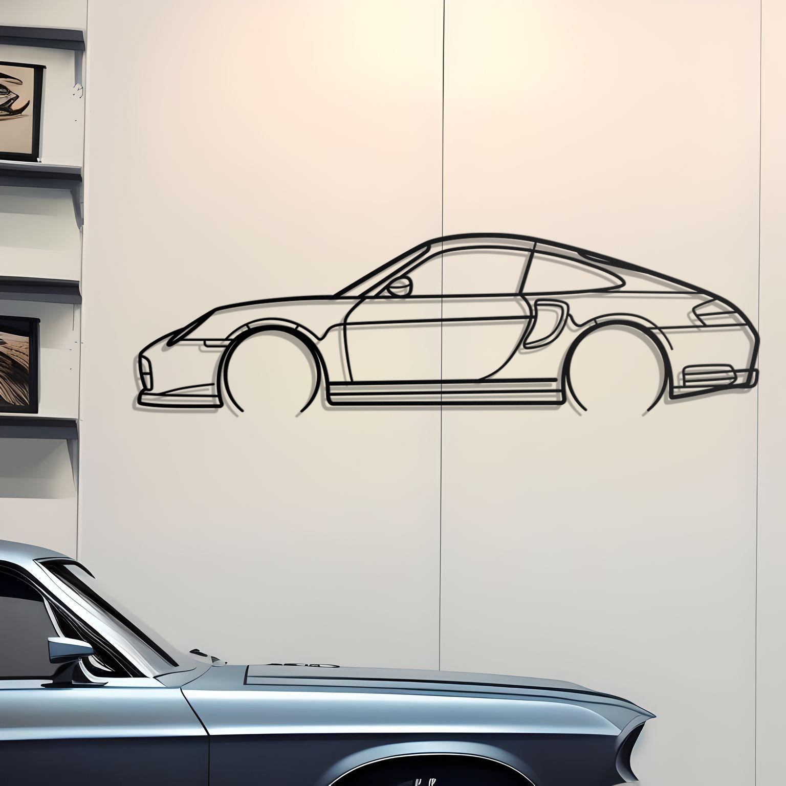 1999 Porsche 911 (996) Carrera Detailed Metal Car Silhouette