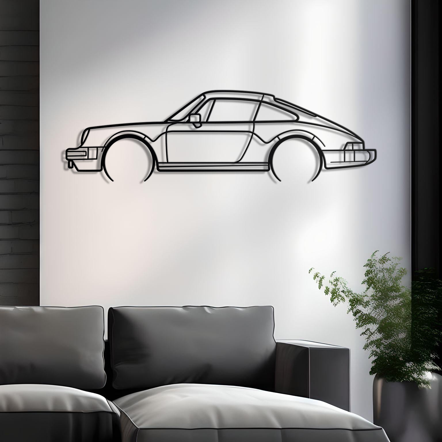 1983 Porsche 911 SC Detailed Metal Silhouette