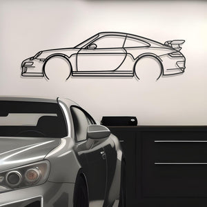 2006 Porsche 911 (997) GT3 RS Detailed Metal Car Silhouette