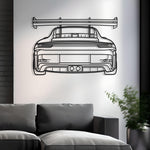 2023 Porsche 911 (992) GT3 RS Back Metal Silhouette
