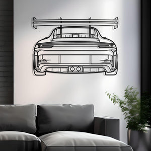 2023 Porsche 911 (992) GT3 RS Back Metal Silhouette