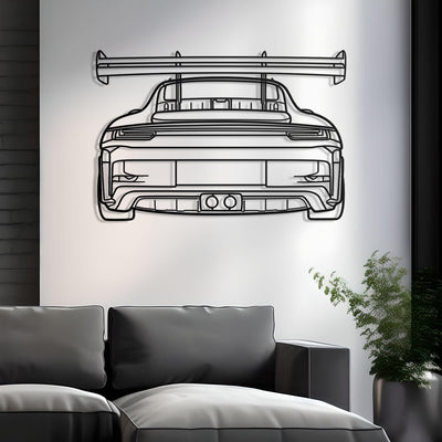 2023 Porsche 911 (992) GT3 RS Back Metal Silhouette