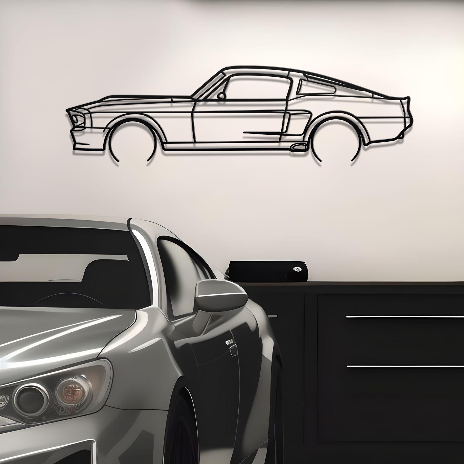 1967 Mustang Shelby GT500 Metal Silhouette