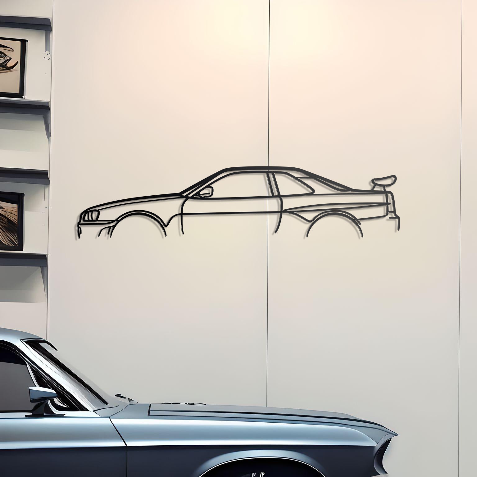 Skyline GT-R R34 Classic Metal Silhouette