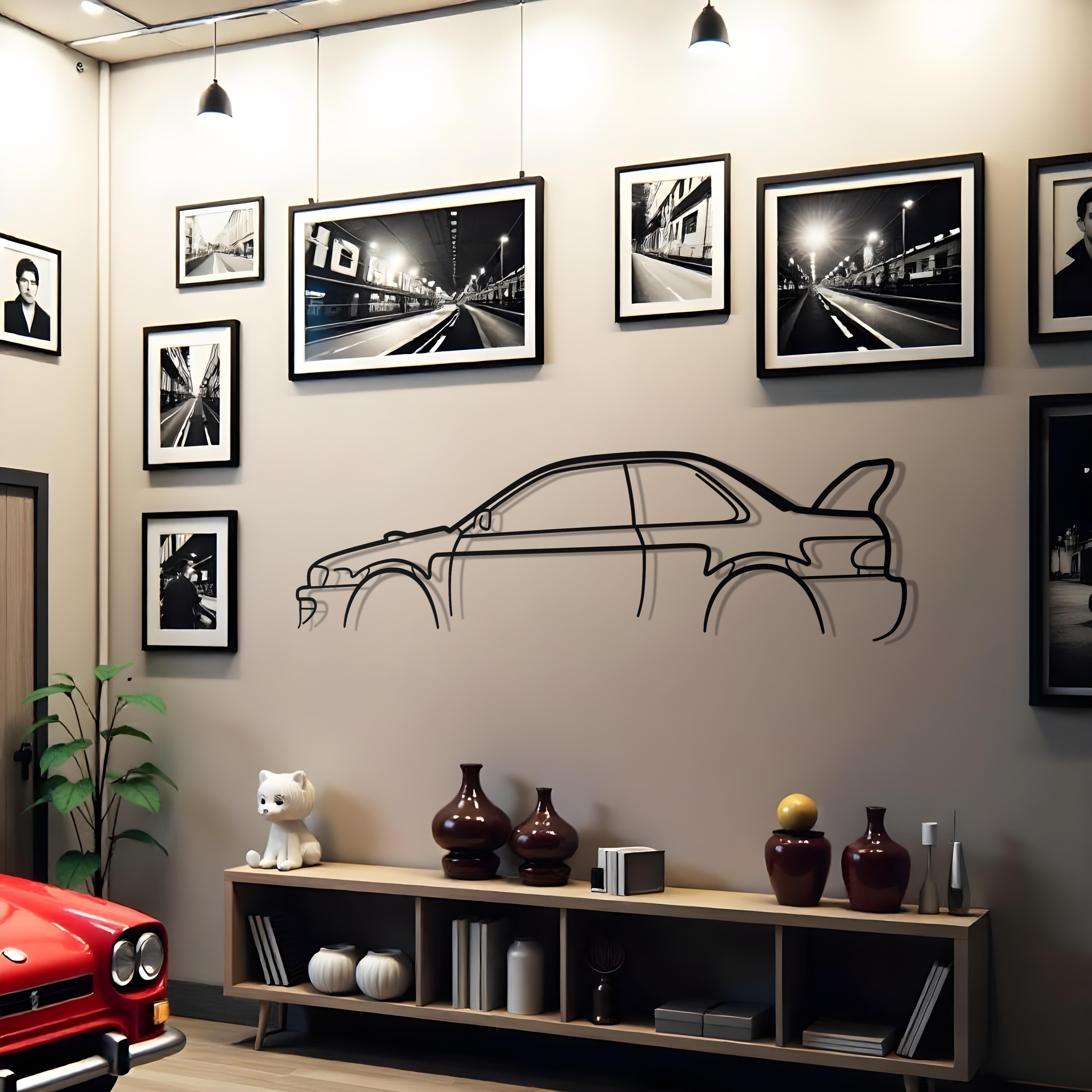 Subaru WRX STI B22 Classic Metal Silhouette