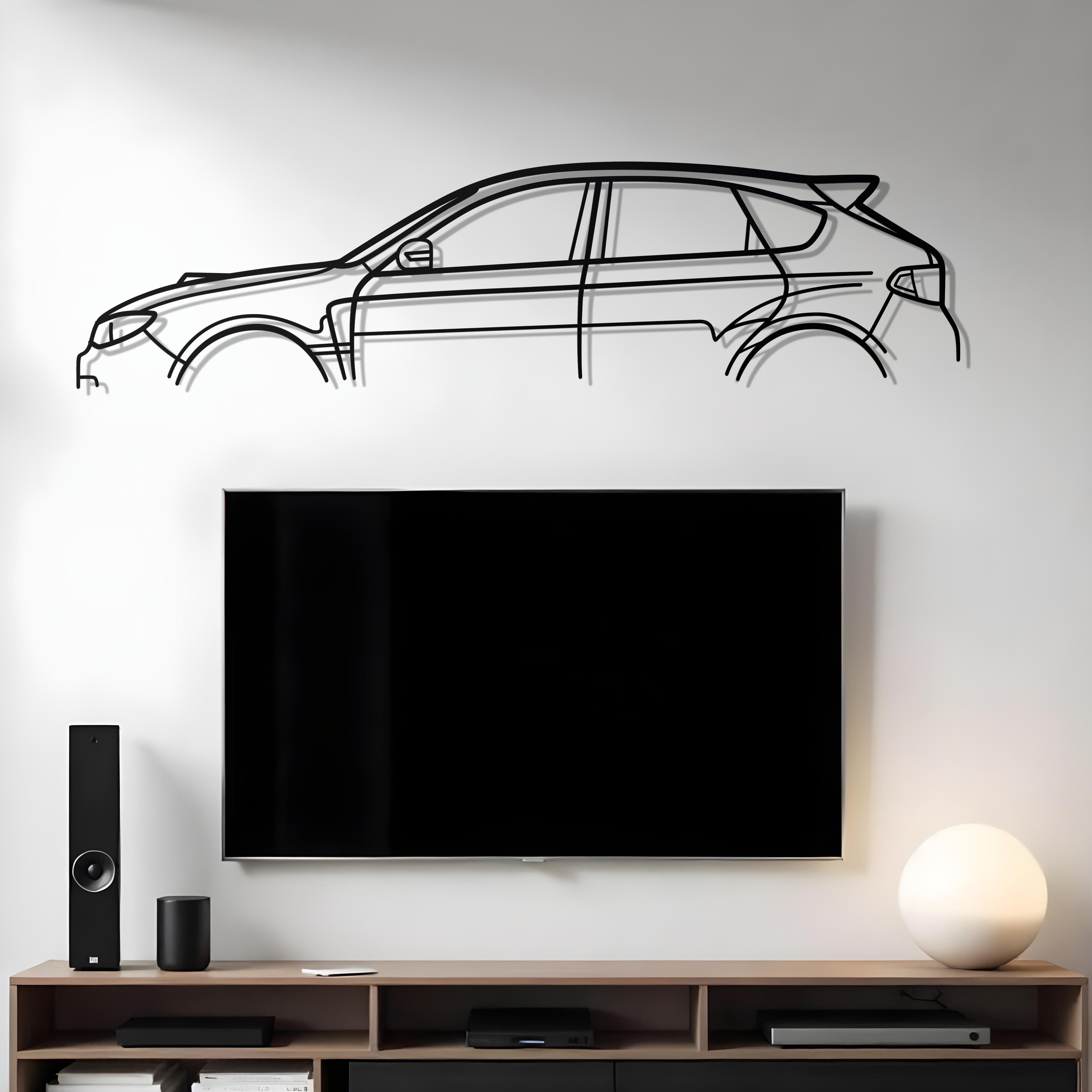 Subaru Impreza WRX STI GR Classic Metal Silhouette