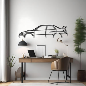 Subaru Impreza WRX Detailed Metal Car Silhouette