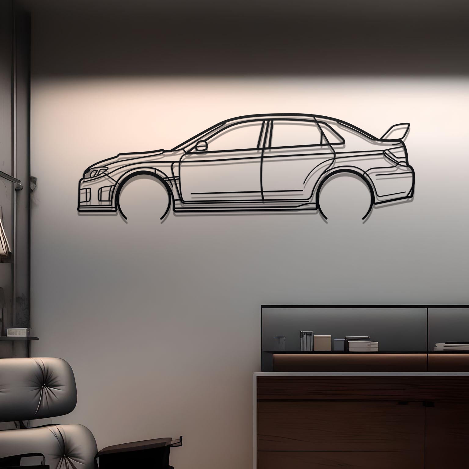 2011 Subaru WRX STI Metal Car Silhouette
