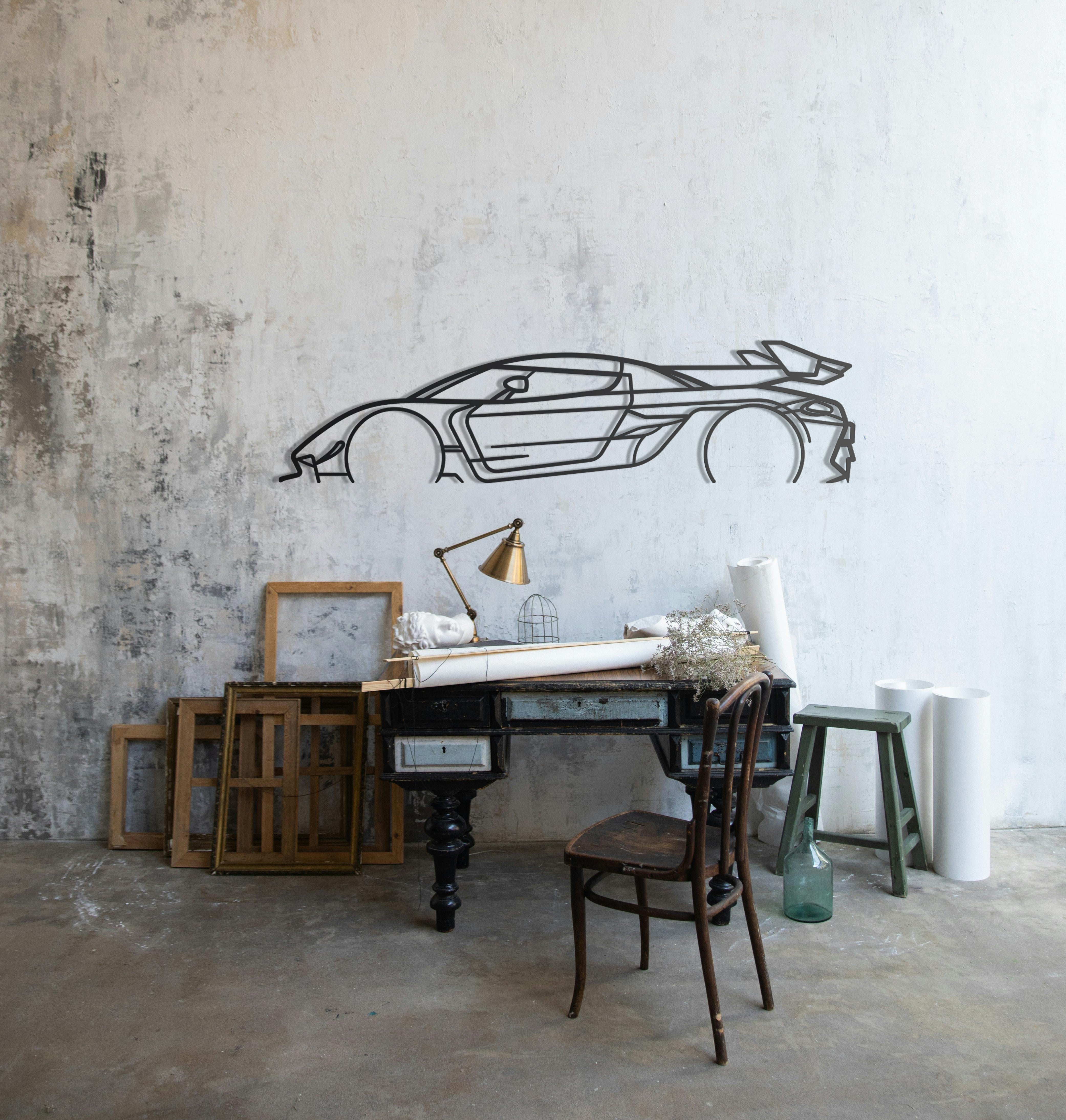 2022 Koenigsegg Jesko Detailed Metal Wall Art